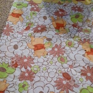 Disney Winnie the Pooh Floral Sheet - Green and Brown Flat Sheet